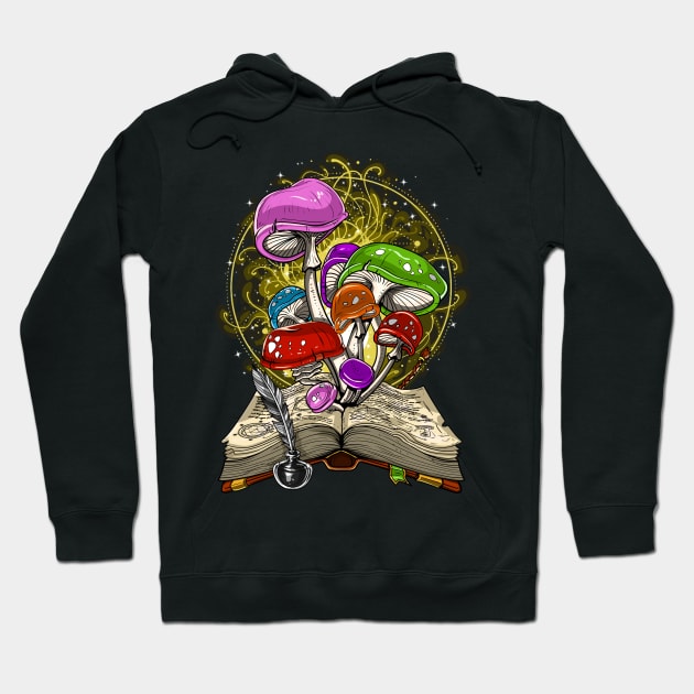 Magic Mushrooms Fungi Hoodie by underheaven